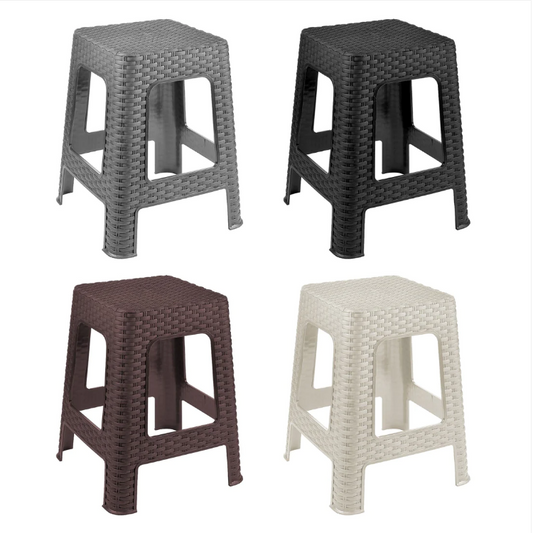 Tuffex Plastic Rattan Stool 28 x 28 x 45 cm Assorted Colours