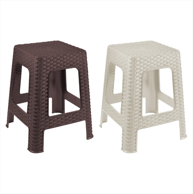 Tuffex Plastic Rattan Stool 28 x 28 x 45 cm Assorted Colours