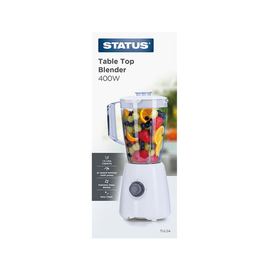 Tulsa - White - 400w - 1.5 Litre - Table Blender - 2 Speed - Detachable Blending Rod - Stainless Steel Blade - 1 pk - in Glossy Retail Box