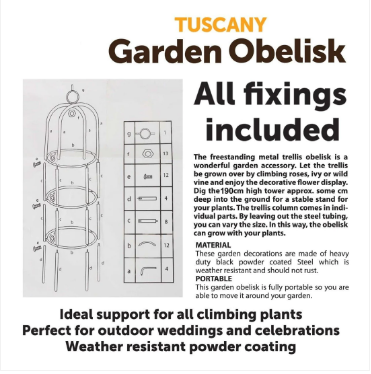 Tuscany Garden Obelisk All Fixings Included Garden Essential