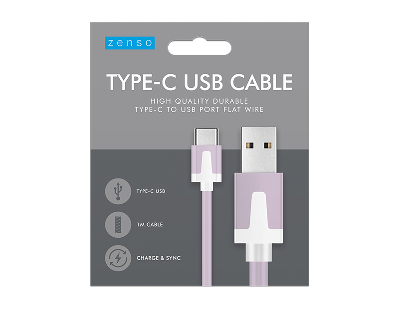 Type-C to USB Flat Cable 1M