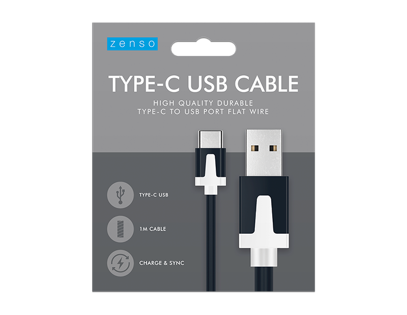 Type-C to USB Flat Cable 1M