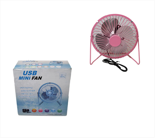 USB Mini Fan Desk Indoor Cool Summer Metal Net USB Super Mute Fan 17cm x 19cm