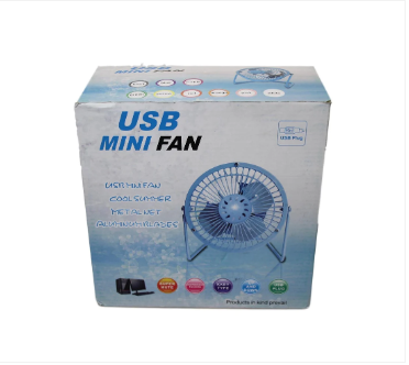 USB Mini Fan Desk Indoor Cool Summer Metal Net USB Super Mute Fan 17cm x 19cm