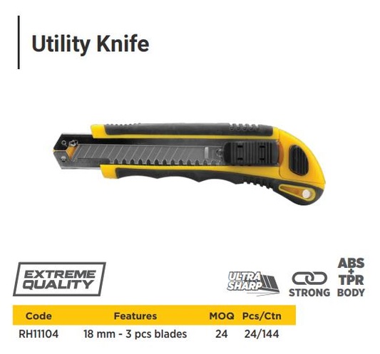 UTILITY KNIFE 3 BLADES