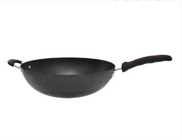 Una Nonstick Wok Pan Chinese Stir Fry Long Handle Wok Dish 34cm