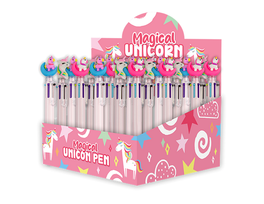 Unicorn Novelty 6 Colour Ballpoint Pen PDQ