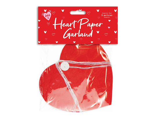 Valentine's Paper Heart Garland 3M