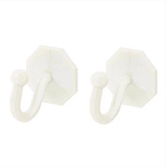 Value Pack Of 2 Curtain Tieback Hooks Self Adhesive White Home