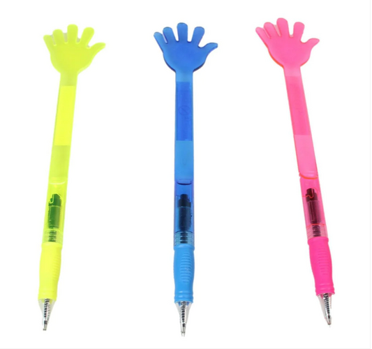 Various Coloured Huge Hand Shaped Pen 23g 28x6cm