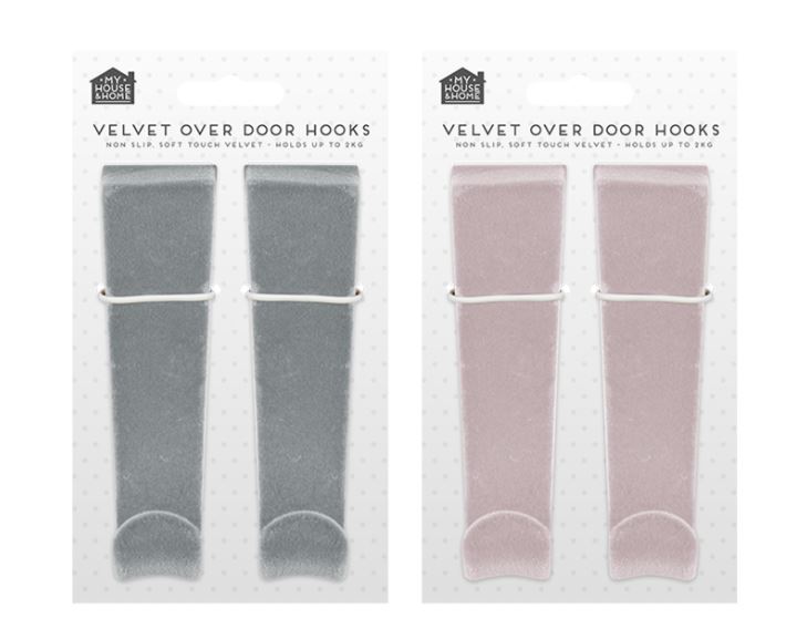 Velvet Over-the-door Hooks 2pk