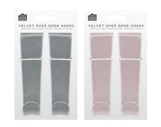 Velvet Over-the-door Hooks 2pk