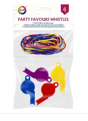 4pc Party Favours Whistles