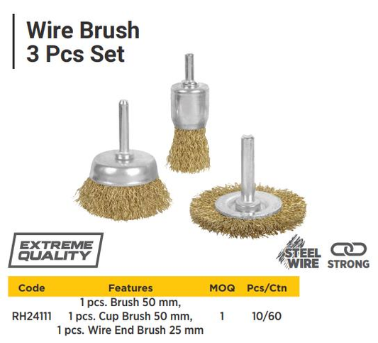 WIRE WHEEL BRUSH 3 PCS SET
