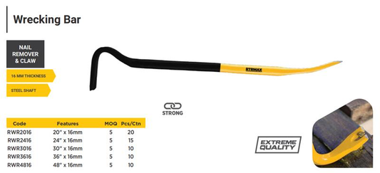 WRECKING BAR 30”x16mm