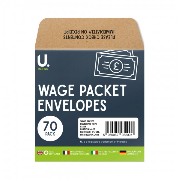 Wage Packet Envelopes, 70pk