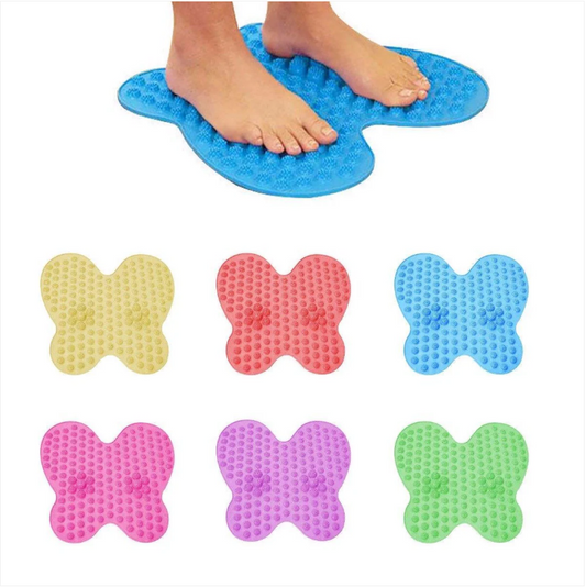 Washable Foot Pain Relief Massage Reflexology Mat Butterfly Shape Assorted Colours 36.5cm