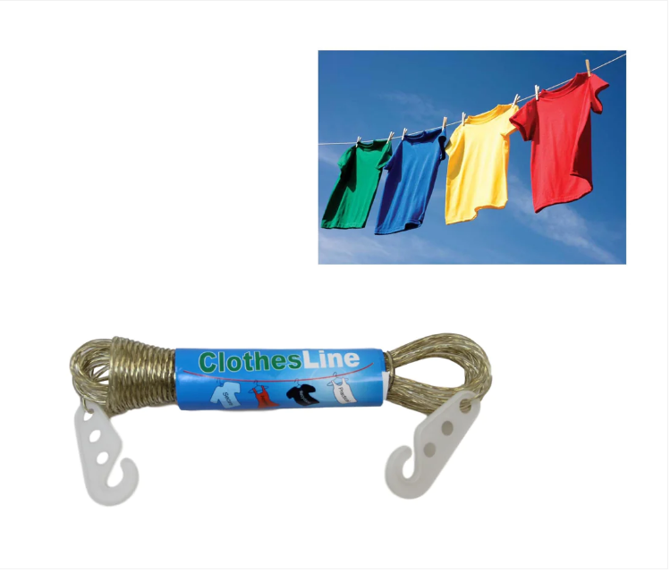 Washing Clothes Line Outdoor Hanging Rope with 2 Hooks 10 m