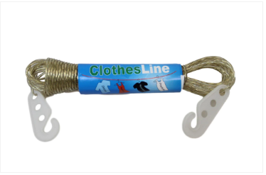 Washing Clothes Line Outdoor Hanging Rope with 2 Hooks 10 m