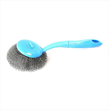 Washing Up Scrubber Brush Steel Deep Cleanser Brush Plastic Handle Kitchen