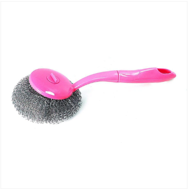 Washing Up Scrubber Brush Steel Deep Cleanser Brush Plastic Handle Kitchen