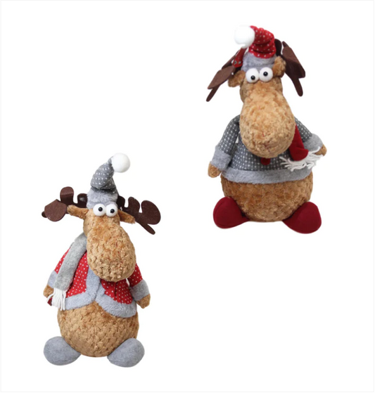 Weighted Christmas Festive Reindeer Christmas Santa's Helper Decoration / Door Stop 40cm x 20cm