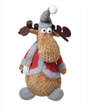 Weighted Christmas Festive Reindeer Christmas Santa's Helper Decoration / Door Stop 40cm x 20cm