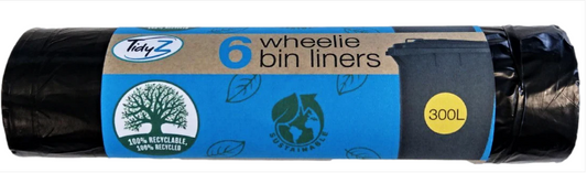 Wheelie Bin Liners 300L Pack of 6