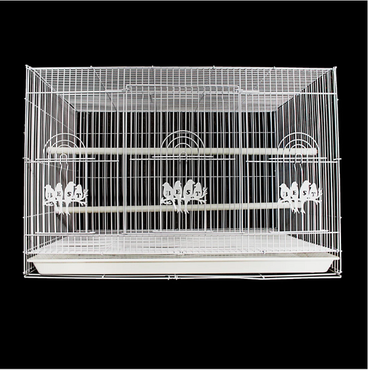 White Birdcage Simple Design Rectangle Shape Home Indoor Bird Cage 60 x 40 cm