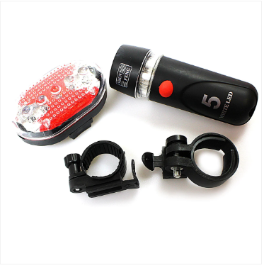 White LED Head Light & Torch 4 Pack Bicycle Light Set Safety Light