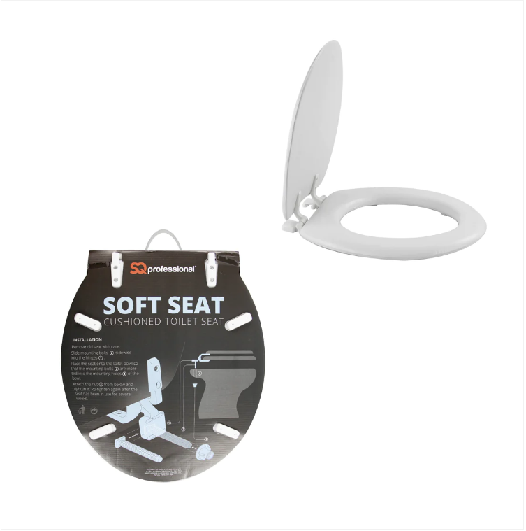 White Soft Seat Cushioned Toilet Seat Comfortable Seating Easy Install Home Diy