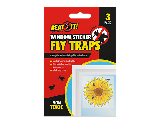 Window Sticker Fly Traps - 3 Pack