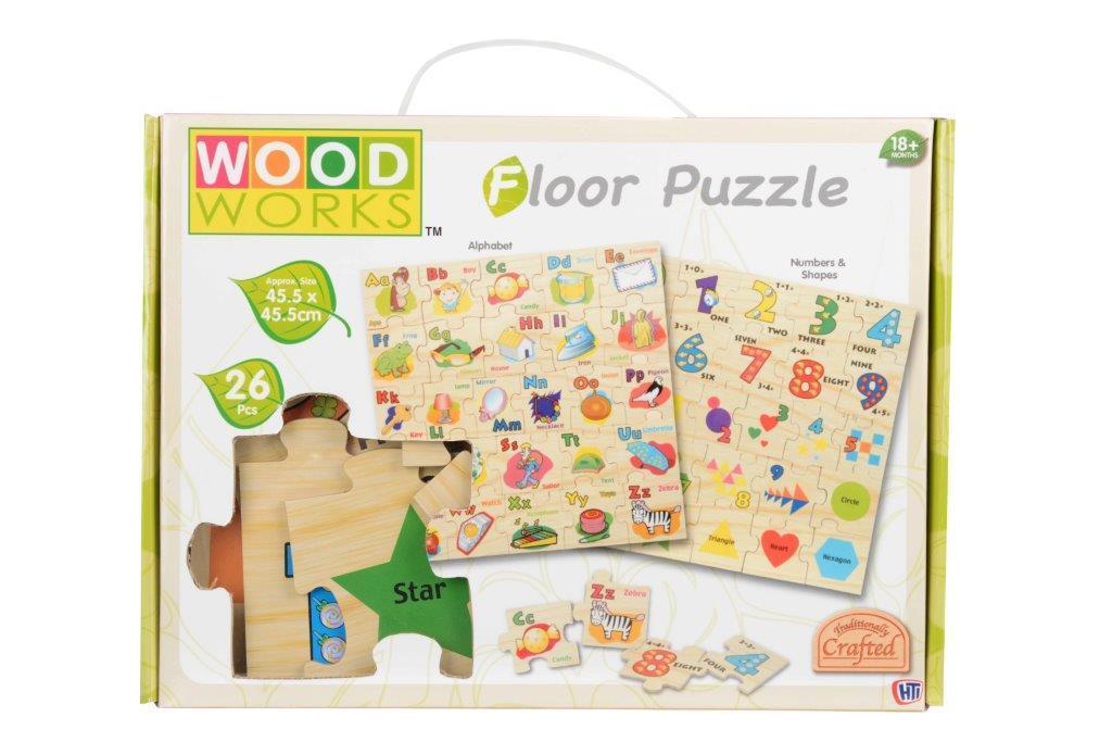 Wood Works Childrens Floor Puzzle Educating Kids Puzzle 26 Pack