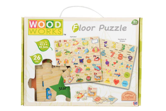 Wood Works Childrens Floor Puzzle Educating Kids Puzzle 26 Pack