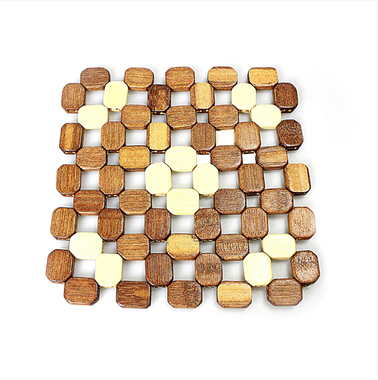 Wooden Bamboo Pan Coaster Trivet 15 x 15 cm