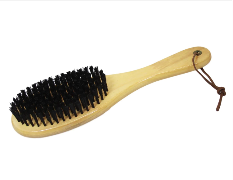 Wooden Black Bristle Brush Ideal for Hair, Fabric and Clothes Lint Remover Brush 23cm