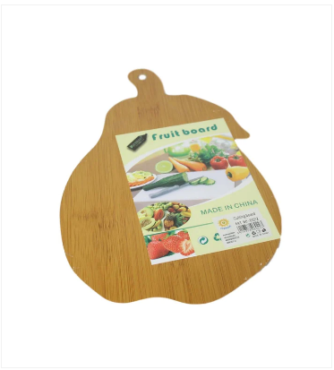 Wooden Kitchen Prep Food Fruit Cutting Board Pear Shaped 24cm x 17cm