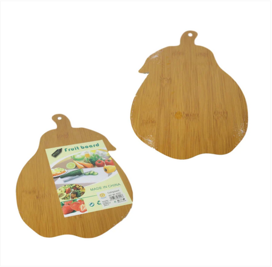 Wooden Kitchen Prep Food Fruit Cutting Board Pear Shaped 24cm x 17cm