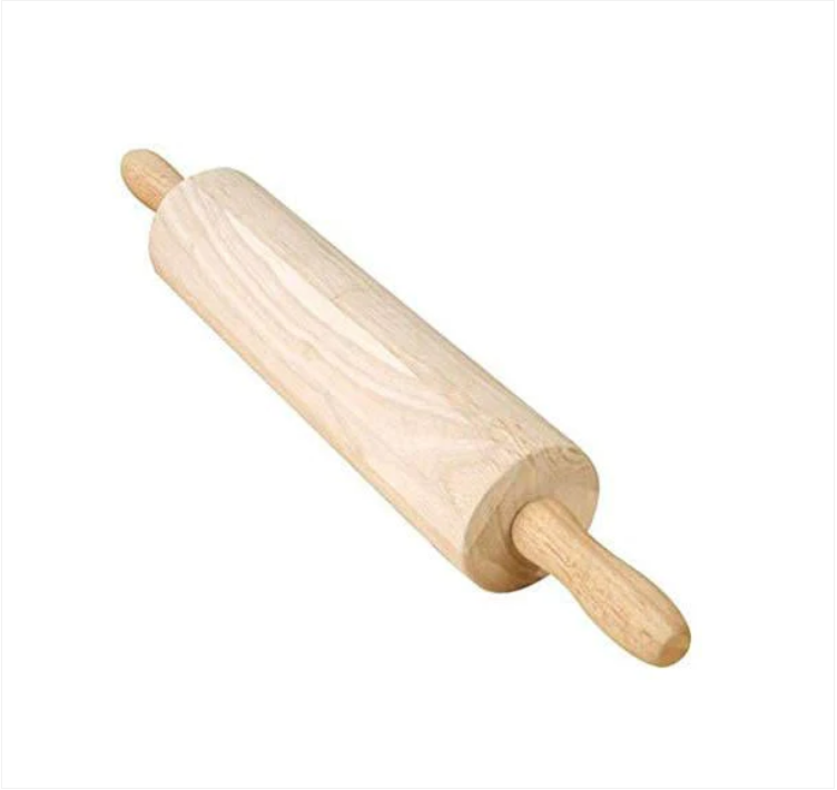 Wooden Rolling Pin Chapatti Roti Roller Maker With 2 Handles 42cm