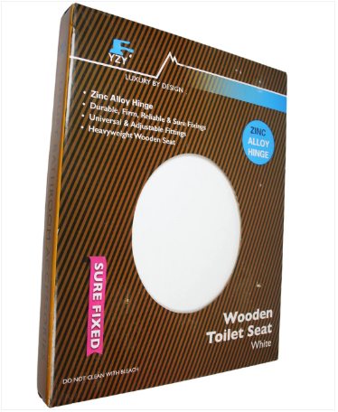 Wooden Toilet Seat White 28 x 18 cm