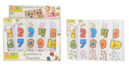 Woodworks Peg Puzzles Numbers Children Educating Puzzle