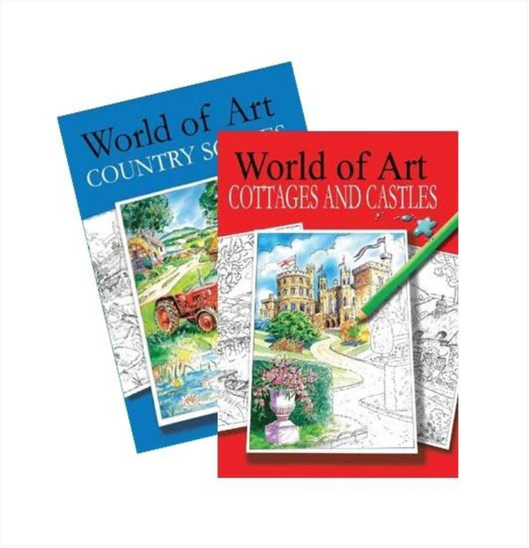 World of Art 1 & 2 Adult Relaxing Colouring Books World Of Art Random Sent x 1