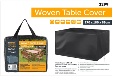 Woven Square Garden Table Cover 270 x 180 x 89cm