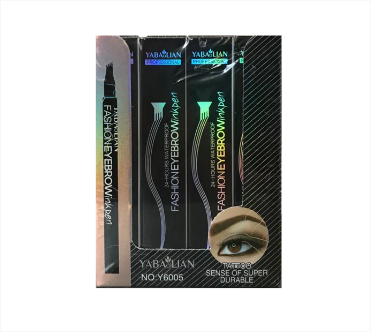 Yabaolian Eyebrow Tattoo Ink Pen 4 Point Tip Box of 24