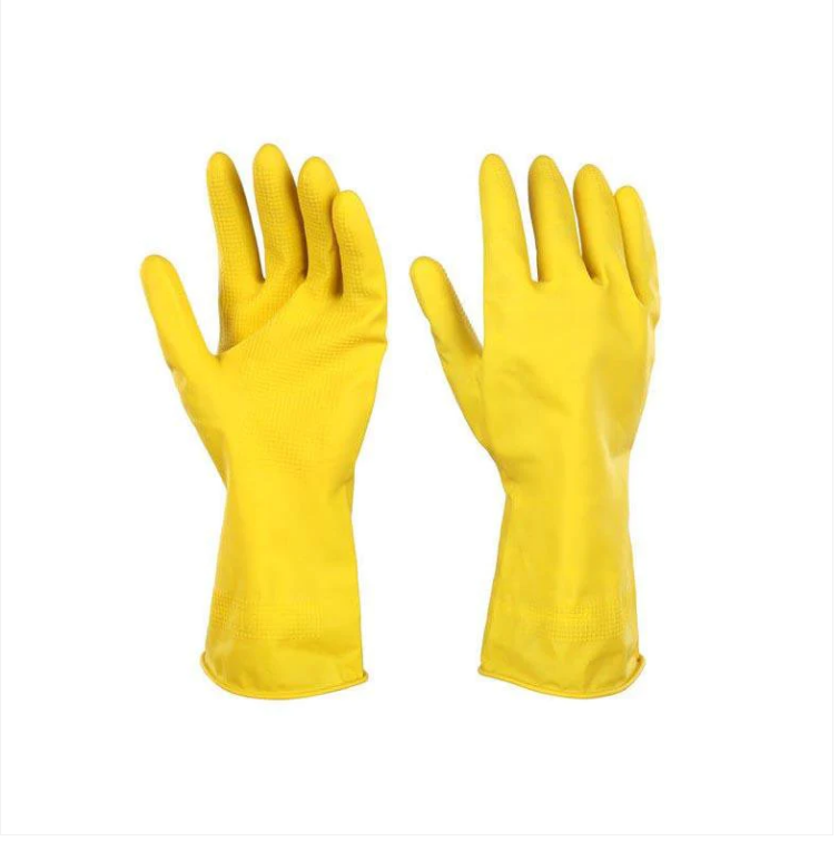 Yellow / Orange Latex Washing Up Cleaning Household Gloves Assorted Sizes