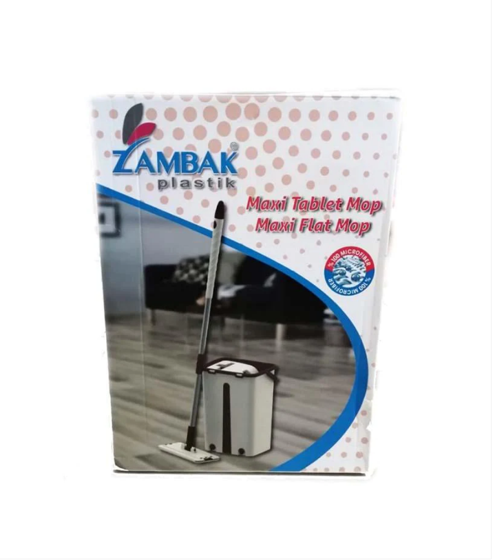 Zambak Indoor Home Kitchen Maxi Tablet Flat Mop Set With Bucket