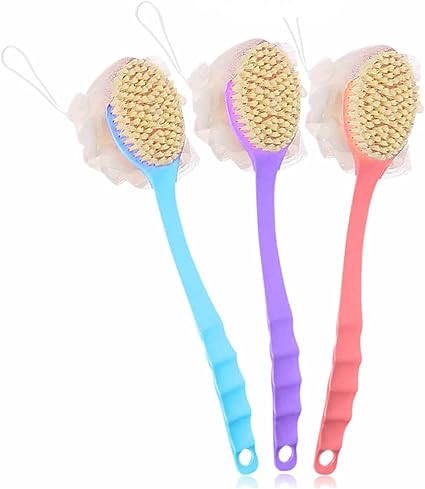Bath Brush Body Brush with Bristles and Loofah