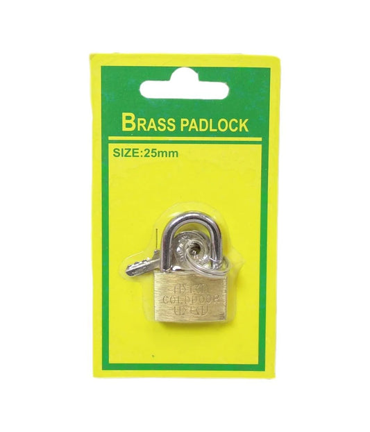 Brass Padlock Diy Home Suitcase Gold Door Padlock With 2 Keys 25mm (24 Pcs )