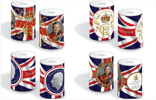Coronation King Charles III Money Tin Small 100 x 150 mm (24 pcs)