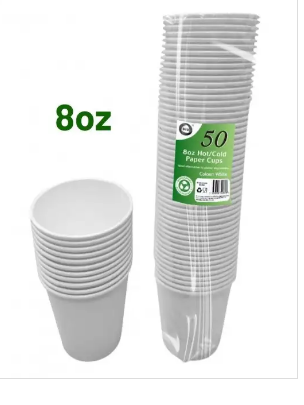 50pc 8oz Hot/Cold Paper Cups New